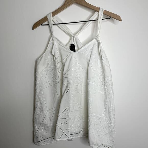 Hatch Collection Ella Eyelet Swing Style Blouse White Maternity Womens Medium - Picture 2 of 12